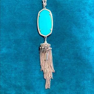 Kendra Scott Rayne Necklace Silver/Teal Magnesite